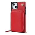 thumbnail image 5 of Luxury Wallet Case Compatible with iPhone 14 6.1 inch,Zipper Closure Luxary PU Leather with Phone rope Card Slot Card Holder Stand Shockproof Kickstand Case for iPhone 14 6.1 inch,Red, 5 of 13