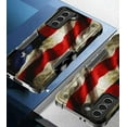 thumbnail image 2 of Cass Creations Case Compatible for Samsung Galaxy S21 FE 5G (Fan Edition 6.4 inch), Hybrid Shockproof Bumper Protective Phone Cover - American Flag, 2 of 5