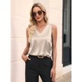 thumbnail image 6 of Women'S Silk Satin Tank Tops V Neck Casual Camisoles Sleeveless Business Work Blouses Dressy Summer Shirts S, 6 of 8