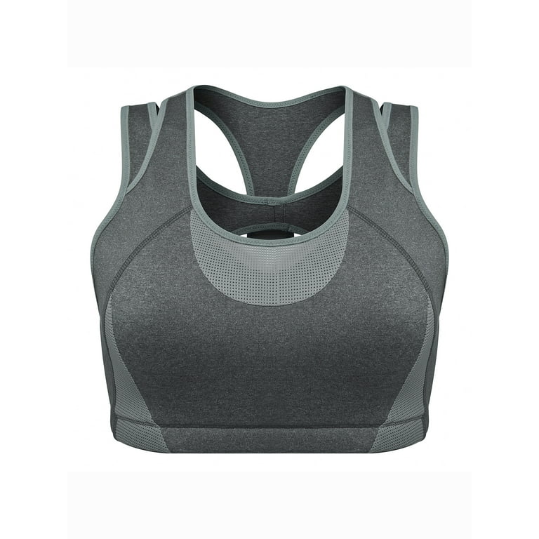 Women High Impact Sports Bras Running Bra Seamless Wirefree Molded Cups  Workout Top Vest Activewear 
