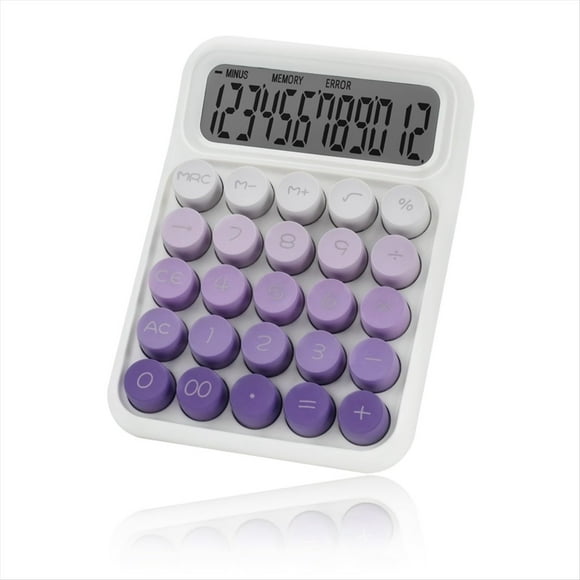 Calculadora Mecánica de Escritorio, Lindas Calculadoras de Botones Grandes con Pantalla LCD Grande de 12 Dígitos, Accesorios de Escritorio,