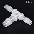 thumbnail image 3 of Uxcell 6x10x6mm OD PP Reducing Barb Hose Fitting Tee T Shape 3 Way Pipe Connector, Translucent 2 Pack, 3 of 5
