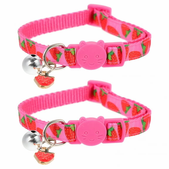 GASTROPOD 2Pcs Cat Collar with Bell Strawberry Printing Cat Collar Lightweight Cat Collar Pet Collar Decor