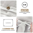 thumbnail image 4 of BNM Cotton Linen Blend Duvet Cover Set, King/ California King, Silver, 4 of 8
