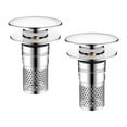 thumbnail image 4 of 2 tapones para lavabo de baño, prácticos recogedores de pelo de acero inoxidable con cesta de filtro extraíble para baño de RV, hotel., 4 of 8