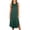 Army Green, variant on Nightgown For Women Sleeveless Round Neck Midi Sleep Dress with Side Pockets and Slit for Home Lounge Weekend Relaxation Evening Routine Casual Summer