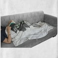 thumbnail image 5 of Hipster Soft Flannel Fleece Throw Blanket, Bulldog in Modern Bohemian Wearings and Sunglasses, Cozy Plush for Indoor and Outdoor Use, 70" x 90", Grey Mint Green, by Ambesonne, 5 of 5