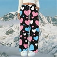 thumbnail image 2 of Censtreet Women's Soft Flannel Fall Winter Pajama Pants Elastic Sleepwear Pocket Lounge Comfy Pajama Pants Plaid Heart Star Stripe, 2 of 4