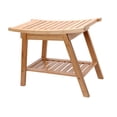 thumbnail image 2 of lionlar Corner Shower Stool with Shelf Bathroom Corner Seat for Indoor Inside Shower Rectangular, 2 of 9