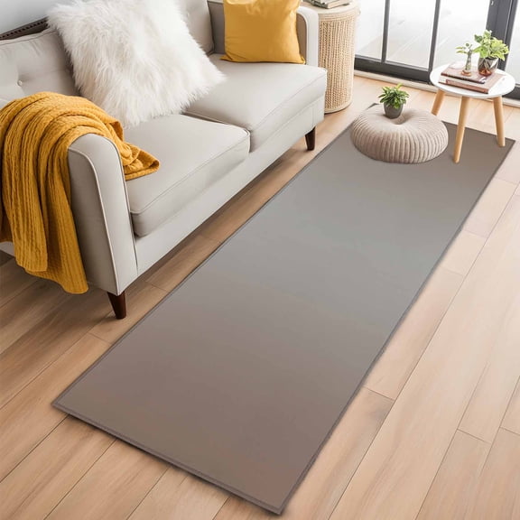 Hallway Runner Rug 2'x6', Brown Gray Ombre Long Non-slip Runner Rugs, Modern Gradient Abstract Art Washable Outdoor Indoor Throw Floor Carpet Mat for Living Room/Bedroom/Kitchen/Office/Laundry