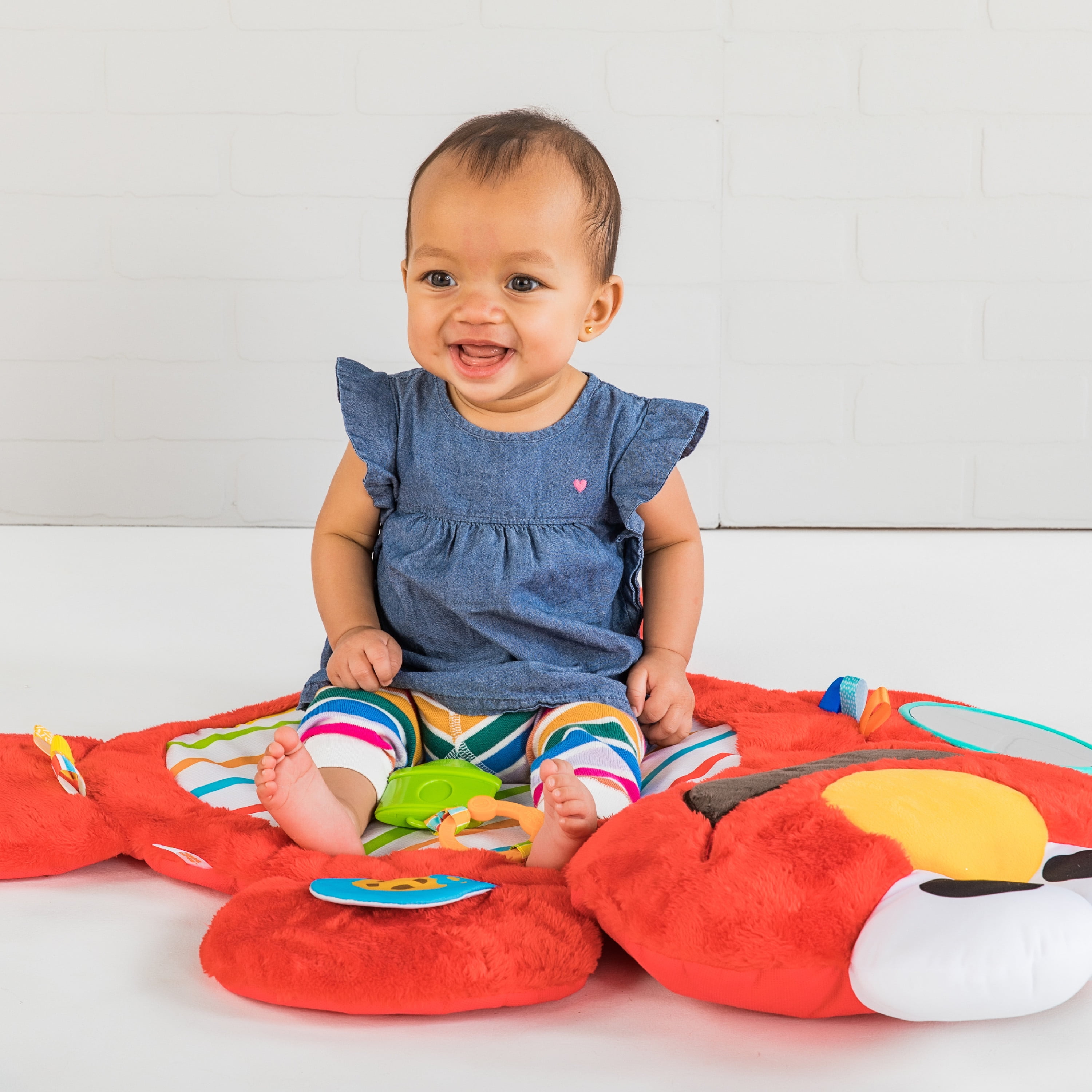 bright starts two can play tummy time playmat