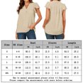 thumbnail image 2 of Camiseta informal para mujer con cuello en V y volantes ligera para mujer de ajuste relajado (beige L) FLhrweasw Para estrenar, 2 of 7