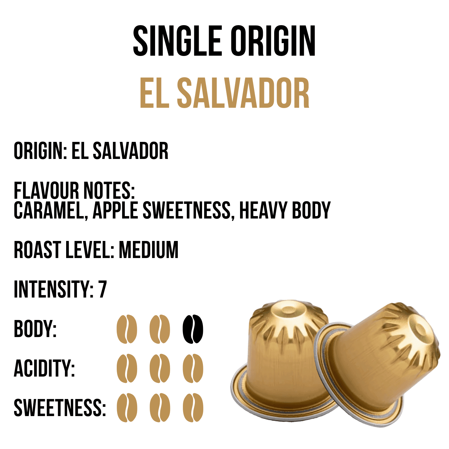 Jewel Coffee Specialty Coffee Pods, El Salvador, Medium Roast, 100 Count