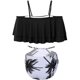 thumbnail image 4 of Traje de baño de dos piezas para mujer Bikini de talle alto con hombros descubiertos Trajes de baño con volantes Ormromra HMHZ321-5, 4 of 6