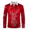 thumbnail image 1 of toraway T-Shirts pour Hommes Mode Automne Col à Revers Manches Longues Chemise Imprimée Style Décontracté Deux TTG, 1 of 4