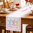 thumbnail image 5 of Easter Table Runner 90 Inches, Spring Polka Dot Bunny Pink Plaid Checkered Bed Runner Dresser Scarves Tabletop for Indoor Outdoor Parties/Ceremony/Banquet, 13" x 90", 5 of 8