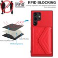 thumbnail image 4 of for Samsung Galaxy S22 Ultra Wallet Case with Card Holder, Elegant Durable PU Leather Protective Magnetic Closure Flip Phone Cover Kickstand RFID Blocking for Women Girls for Galaxy S22 Ultra, Red, 4 of 9