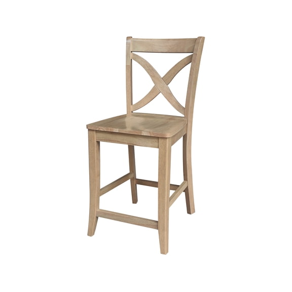 Internationsl Concepts Solid Wood Vineyard Counter Height Dining Stool