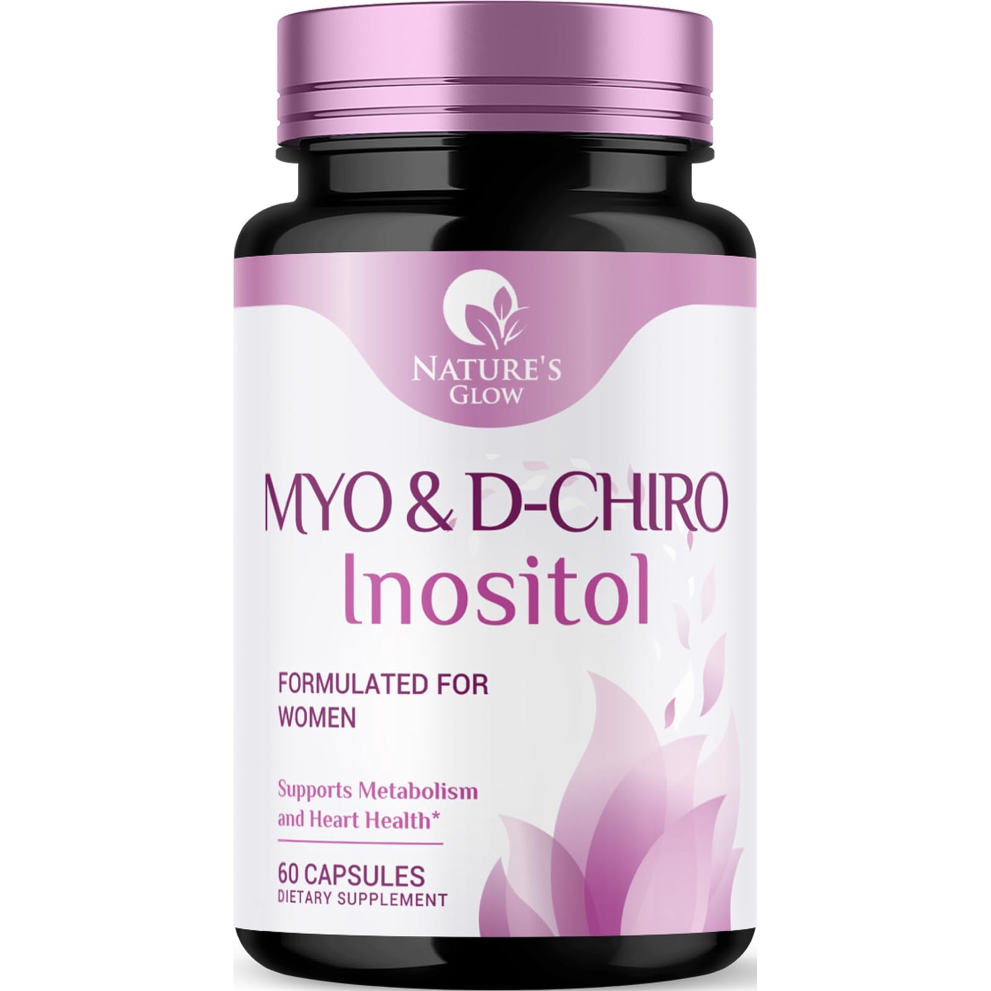 Myo Inositol Supplement & D Chiro, Premium 40:1 Ratio Myo-Inositol & D-Chiro, Natural Balance & Ovarian Health Support, Vitamin B8 Supplement - 60 Capsules (30 Day Supply)