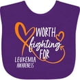 thumbnail image 3 of Inktastic Worth Fighting for Leukemia Awareness Orange Heart Boys or Girls Baby Bib, 3 of 4