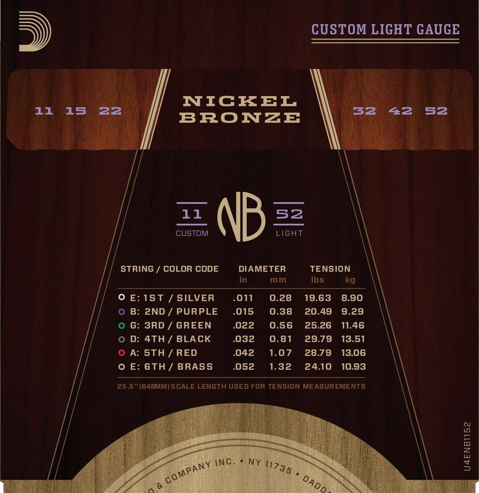 D'Addario Acoustic Guitar Strings 3 Packs Nickel Bronze  11-52
