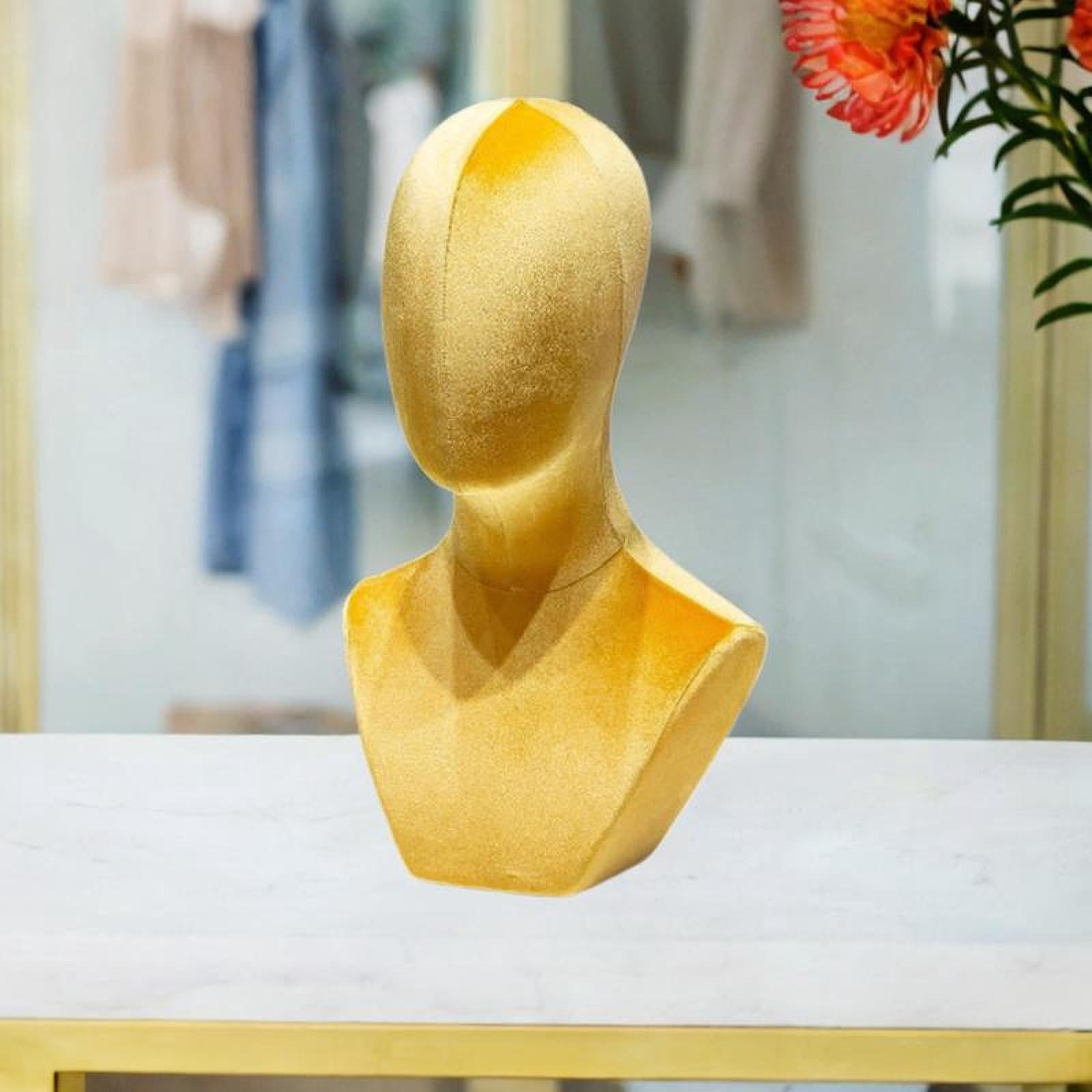 TOOYFUL Display Stand Versatile Mannequin Head Model for Hats Headband Headphone Yellow