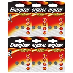 Energizer LR44 A76 1.5V Button Cell Alkaline Batteries x 12 (6x2 Packs), Original Retail Packs as Pictured