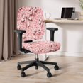 thumbnail image 6 of Psesaysky Pink Bows Leopard Print Office Chair Cover, 2 Pcs Office Chair Slipcover Stretchable Anti-Dust Desk Chair Protective Covers for High Back Chair, 6 of 8