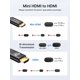 thumbnail image 2 of Cable HDMI JSAUX Mini HDMI a HDMI 2.0 4K 60 Hz 15 pies negro, 2 of 7
