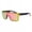 Black Ombre Color (Fuchsia Mirror), variant on Polarized Mirror Lens Sunglasses Unisex Square Sporty Frame UV400 Black Pattern