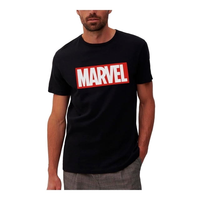 Playera Marvel para Hombre, Negra Talla G