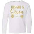thumbnail image 3 of Inktastic 7th Birthday Gold Lettering 7 Year Old Girl Long Sleeve Youth T-Shirt, 3 of 5