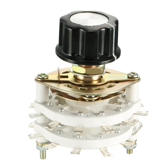 4P5T 4 Pole 5 Position 2 Deck Band Channel Rotary Switch Selector Knob