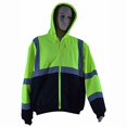 thumbnail image 2 of Petra Roc LBHSW-C3-M Sweatshirt Hooded Two Tone with Liner ANSI 107-Class 3 2 Slash Pockets Zipper Closure, Lime & Black - Medium, 2 of 3