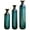 Aqua Blue + Metal, variant on Hand-Forged Rustic Metal Floor Vases - 3-Piece Burnt Finish Set (5.7in Diameter) for Home Decor