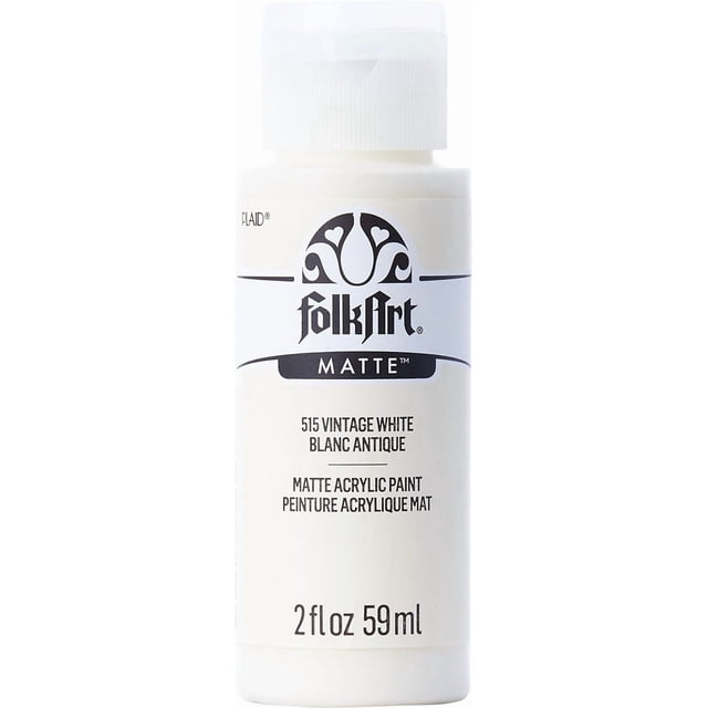 Folkart Matte Acrylic Craft Paint, 2 fl. oz., Vintage White