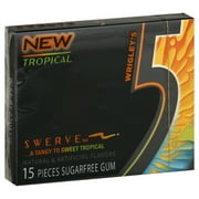 5 Swerve Tropical Sugarfree Chewing Gum, 15ct