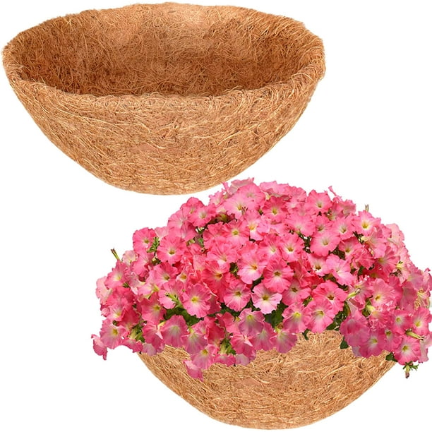ZeeDix 2PCS 20Inch Coconut Liners Coco Coir Hanging Basket Liners 100