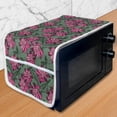 thumbnail image 1 of Floral Microwave Oven Cover, Birds Pointy Petals Hand Drawn Sketch Illustration, Water Resistant Organizer with Pockets for Kitchen, 36" x 12", Pink Laurel Green, by Ambesonne, 1 of 4