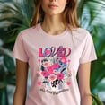thumbnail image 2 of Loved All Day Everyday Premium T-Shirt – Bright Floral Faith-Inspired Tee, Berry, S, 2 of 6