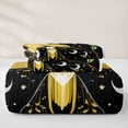 thumbnail image 5 of jejeloiu Boho Celestial Moth Bed Spread Queen For Girls,Mystical Print Queen Coverlet Set,Black Yellow Gold,3 Pieces, 5 of 7