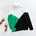 thumbnail image 2 of Vedolay Cropped Sweaters for Women Fall Striped Sweater 2023 Long Sleeve Loose Oversized Pullover Tops,Green M, 2 of 5
