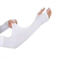 Ice Silk Arm Sleeves Women Sun Protection 1 Piece Summer Cycling Driving Gloves White
