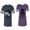 Men Navy / Women Purple, variant on Beast Beauty Unisex Couple Matching Cotton Jersey style T-Shirt Contrasting stripes on sleeves (Men Navy / Women Black) (Men S / Women S)