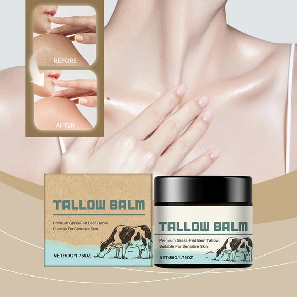 Fiudx Crema Hidratante, Crema de Sebo de Hidratación Profunda, Bálsamo Reparador y Calmante para La Grasa de Res, Loción Nutritiva Suavizante para La Piel, Uso Diario y Recuperación Nocturna, Apto pa