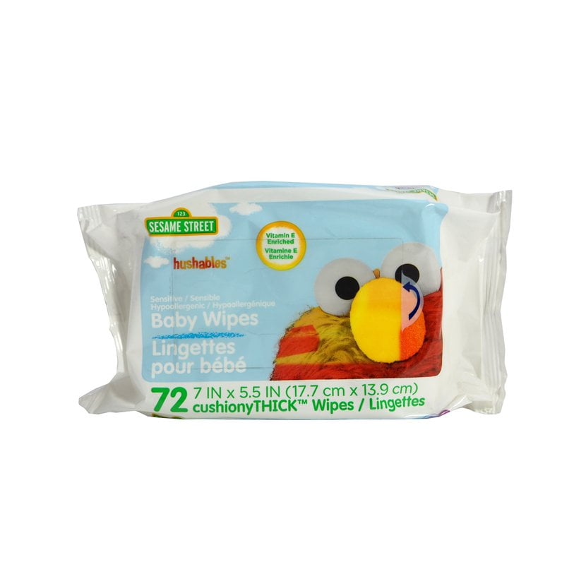 Sesame Street Hushable Fragrance Free Sensitive Formula Baby Wipes - 72 Ct Cushiony Wipes