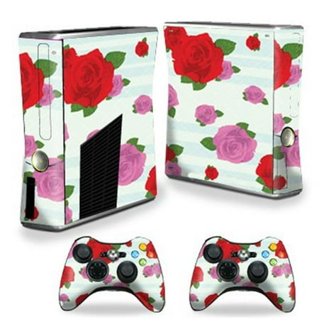 MightySkins XBOX360S-Roses Skin Decal Wrap Cover for Xbox 360 S Slim Plus 2 Controllers - Roses Each Microsoft Xbox 360 S Slim Skin kit is printed with super-high resolution graphics with a ultra finish. All skins are protected with MightyShield. This laminate protects from scratching  fading  peeling and most importantly leaves no sticky mess guaranteed. Our patented advanced air-release vinyl guarantees a perfect installation everytime. When you are ready to change your skin removal is a snap  no sticky mess or gooey residue for over 4 years. This is a 8 piece vinyl skin kit. It covers the Microsoft Xbox 360 S Slim console and 2 controllers. You can t go wrong with a MightySkin. Features Skin Decal Wrap Cover for Xbox 360 S Slim Plus 2 Controllers Microsoft Xbox 360 S decal skin Microsoft Xbox 360 S case Microsoft Xbox 360 S skin Microsoft Xbox 360 S cover Microsoft Xbox 360 S decal Add style to your Microsoft Xbox 360 S Slim Quick and easy to apply Protect your Microsoft Xbox 360 S Slim from dings and scratchesSpecifications Design: Roses Compatible Brand: Microsoft Compatible Model: Xbox 360 Slim Console - SKU: VSNS60591