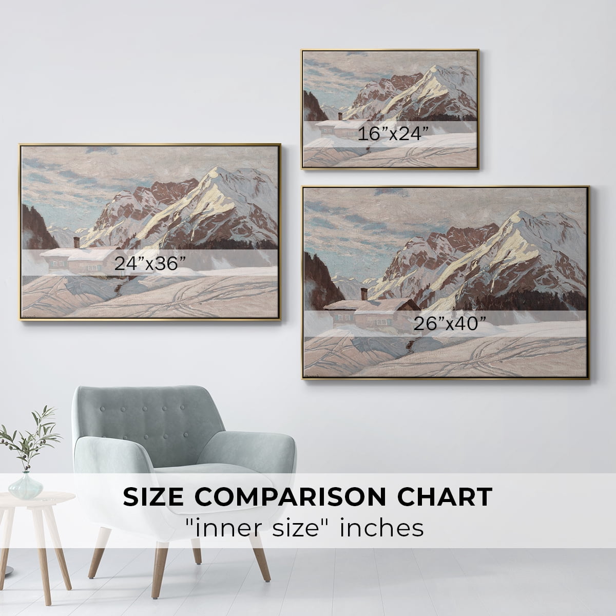 Vintage Landscape-CLXIII By Wexford Home Framed in Gold Wood Gallery Wrapped Canvas 17 in. x 25 in.