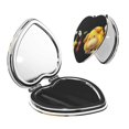 thumbnail image 1 of Qekee Pikmin Print Compact Makeup Mirror Folding Mini Pocket Mirror Portable Hand Mirror Double-Sided 2 x 1x Magnification for Woman Girls-Heart Shape, 1 of 9