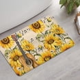 thumbnail image 2 of Beige Music Sunflower Guitar Pattern Bathroom Rugs Mat,Non Slip Microfiber Bathroom Rug,Rubber Backing,Soft Bathroom Mats for Bathroom Floor,Tub and Shower,17x27in(43x68cm), 2 of 5